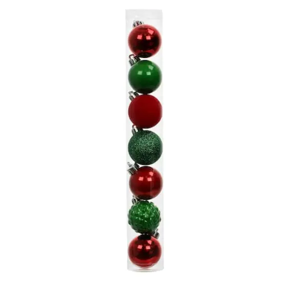 7 Pack 1.5" Red, Green & White Shatterproof Ball Ornaments by Ashland&reg; {1}