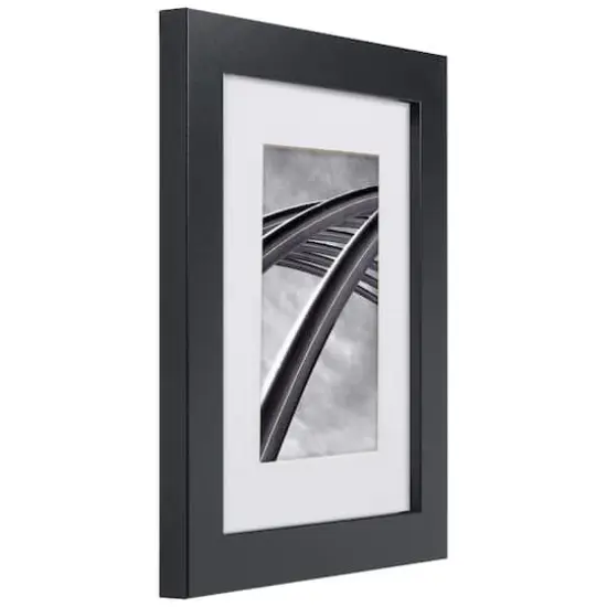 Craig Frames Bauhaus Mystic Satin Black Picture Frame with Mat {3}