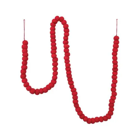 6ft. Wool Felt Ball Garland Red {2}