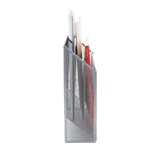 Mind Reader 3-Tier Vertical Mesh Wall File Holder Silver {10}