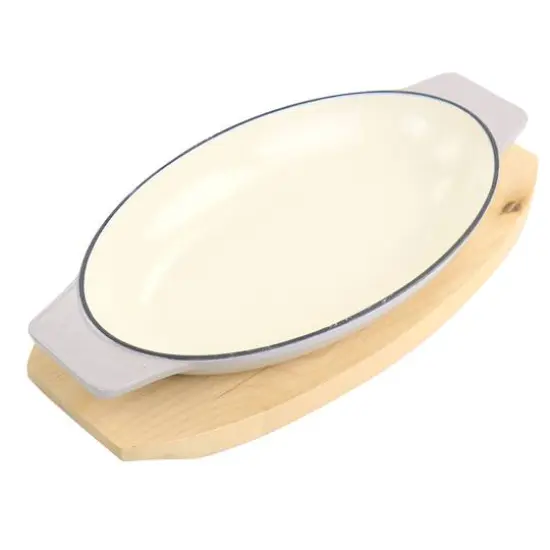 Martha Stewart 2-Piece Enameled Cast Iron Au Gratin with Trivet Set {1}