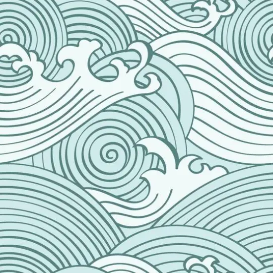 RoomMates Asian Waves Peel & Stick Wallpaper Blue/White {2}