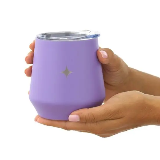 JoyJolt&reg; 12oz. Vacuum Insulated Stemless Wine Tumbler with Lid Purple {8}