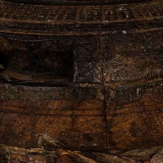 Hello Honey&reg; 24" Natural & Gold Colored Reclaimed Wood Table Lamp with Jute Shade {6}