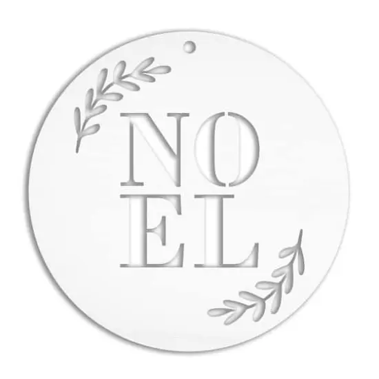 4" Noel Botanical Metal Ornament White {1}