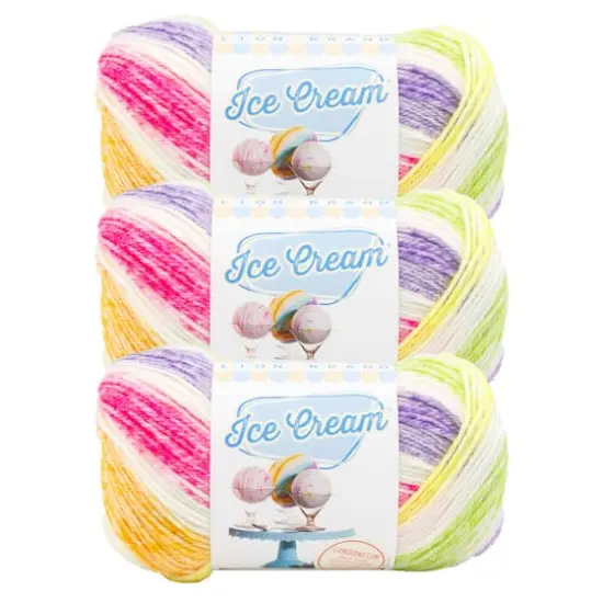 3 Pack Lion Brand&reg; Ice Cream&reg; Yarn Passion Fruit {1}