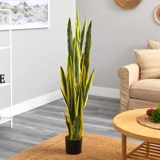 4.8ft. Potted Artificial Snake Plant {4}