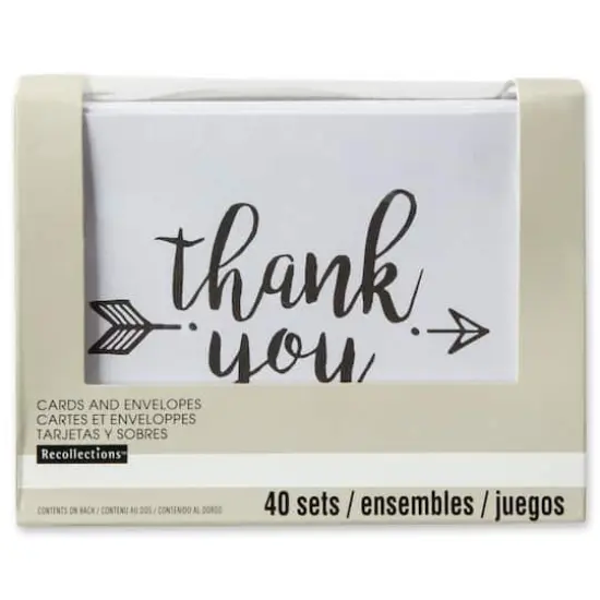 Assorted Black Thank You Cards & Envelopes by Recollections&trade;, 4.25" x 5.5" {6}