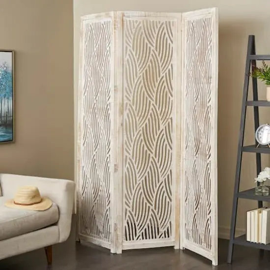7ft. White 3-Panel Room Divider Screen {3}