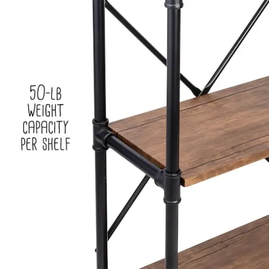 Honey Can Do Black 4-Tier Industrial Bookshelf {12}