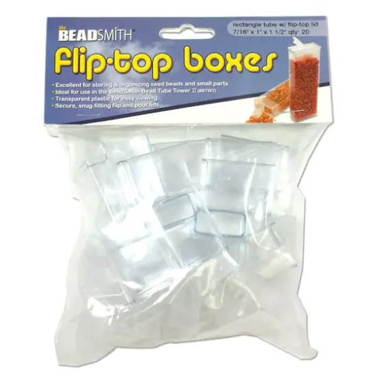 The Beadsmith&reg; 1.5" Flip Top Rectangle Storage Boxes, 20ct. {1}