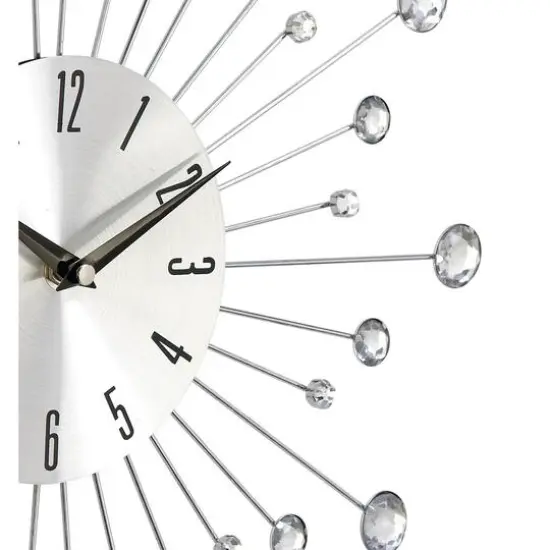 Silver Glam Metal Wall Clock {3}