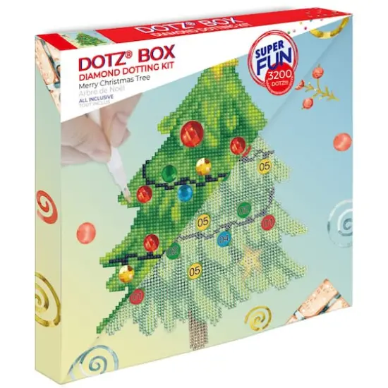 Diamond Dotz&reg; Merry Christmas Tree Diamond Box Painting Kit {4}