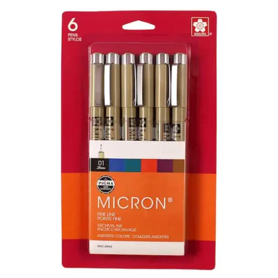 Sakura Pigma Micron Pen Set, 6-Colors, .25mm {1}