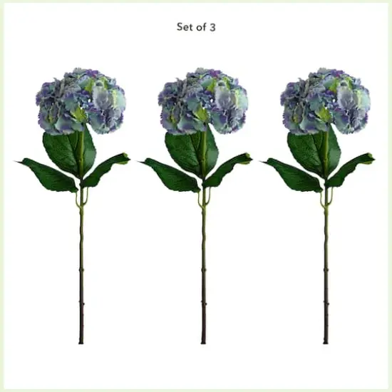 30" Blue Hydrangea Flower Stems, 3ct. {4}
