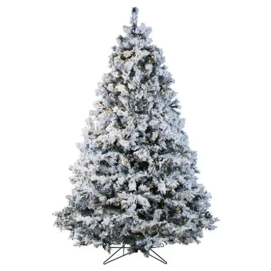 5.5ft. Pre-Lit Flocked Alaskan Pine Artificial Christmas Tree, Warm White LED Dura-Lit&reg; Lights {1}