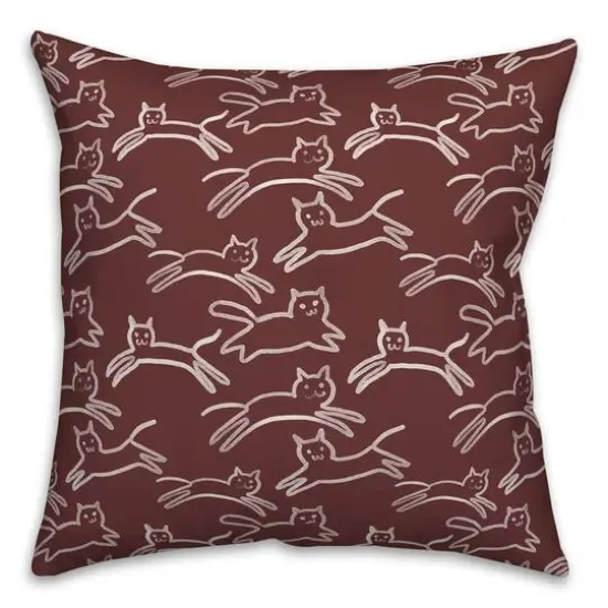 Kittens Indoor/Outdoor Pillow Maroon {1}
