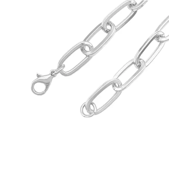 7.1" Silver Paperclip Link Charm Bracelet by Bead Landing&trade; {6}