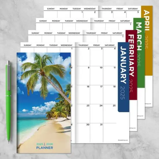 TF Publishing 2025 - 2026 Beaches Small Monthly Pocket Planner {8}
