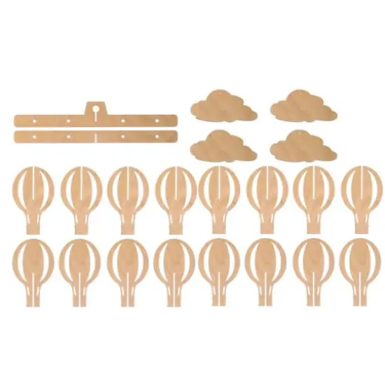 Leisure Arts&reg; Hot Air Balloons Wood Mobile {3}