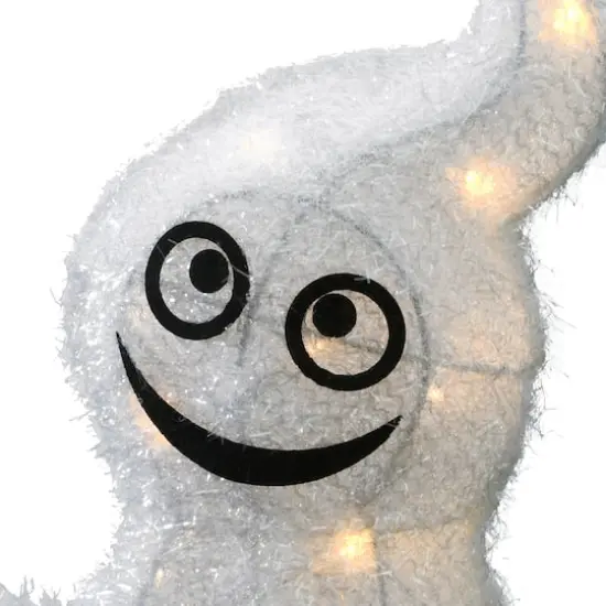 18" White LED Smiling Ghost Halloween Decor {5}