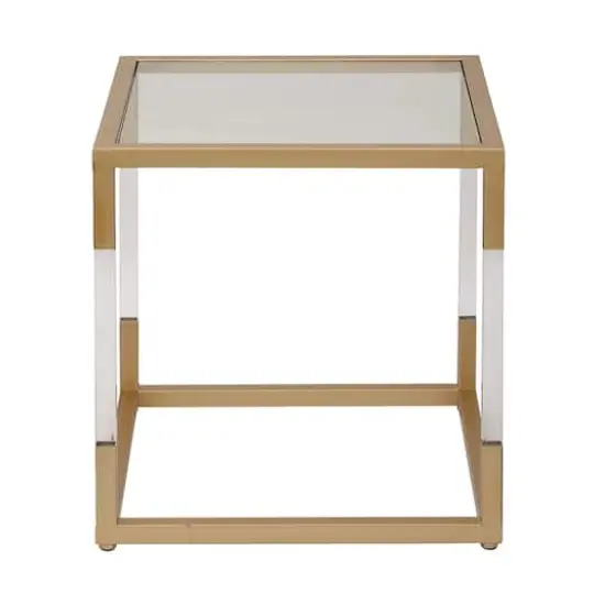 20" Gold Modern Acrylic Accent Table {1}