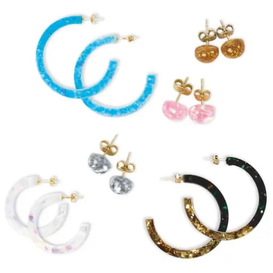 Blue Moon Studio&trade; UV Resin Craft Hoop Earring Starter Kit {4}