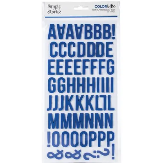 Simple Stories Color Vibe Foam Alpha Stickers Navy {1}