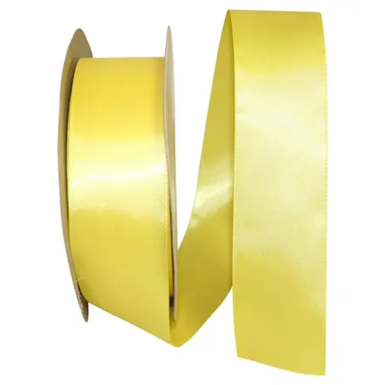 JAM Paper 1.5"x 50yd. Double Face Satin Ribbon Lemon {1}