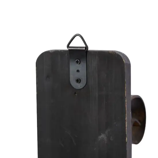 Black Iron Rustic Candle Wall Sconce, 36" x 8" x 5" {7}