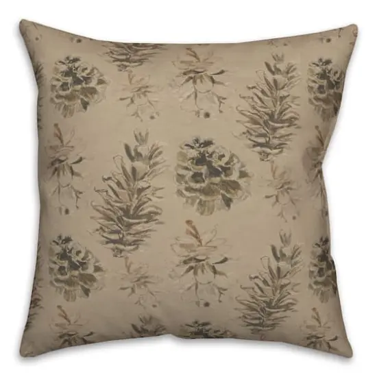 Pinecones on Brown Square Throw Pillow {3}