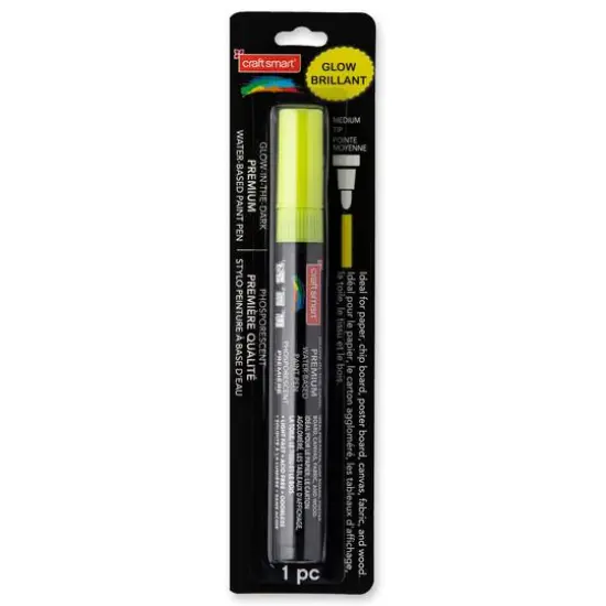 Premium Medium Tip Glow-in-the-Dark Water-Based Paint Pen by Craft Smart&reg; Yellow {7}