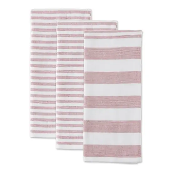 DII&reg; Barn Red Nautical Stripe Terry Dishtowels, 3ct. {3}