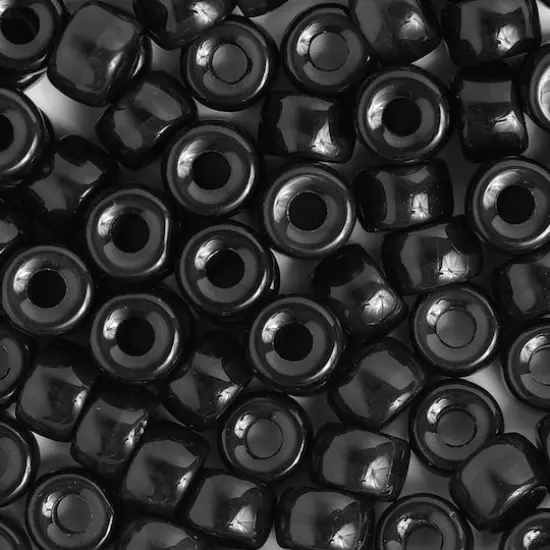 John Bead 9mm Opaque Glass Pony Beads, 100ct. Black {1}