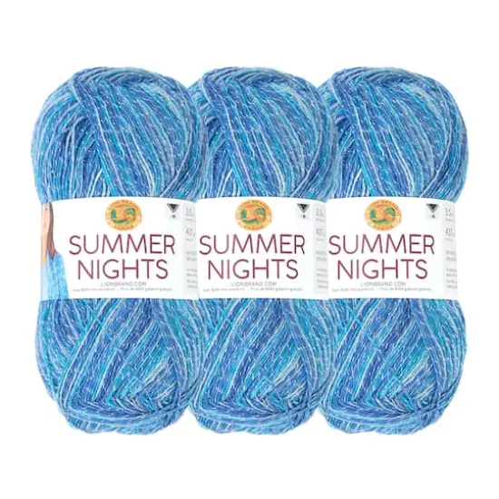 3 Pack Lion Brand&reg; Summer Nights Yarn Cast Away {1}