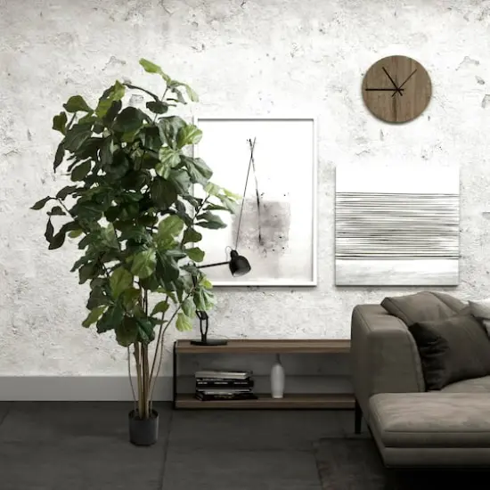 7ft. Potted Artificial Green Fiddle Tree {3}