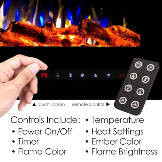 Hastings Home 60" Black Wall Mount Electric Fireplace {8}