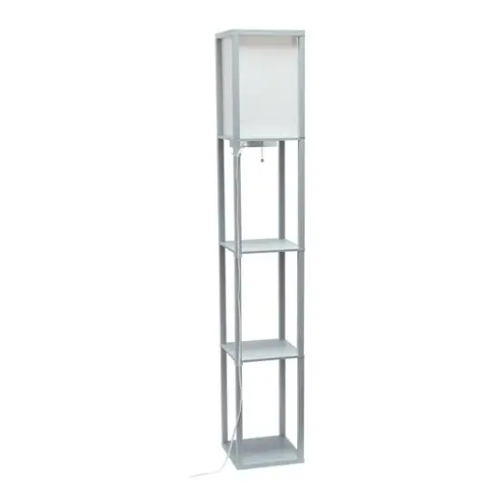 Simple Designs Floor Lamp with 2 USB Charging Ports/1 Outlet Gray {14}