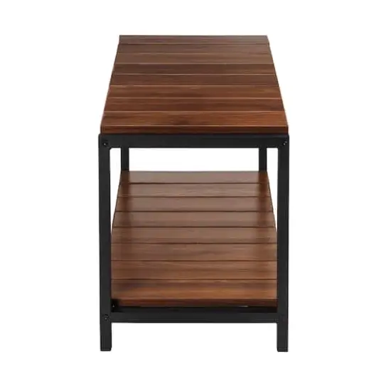 Honey Can Do Walnut 2-Tier Entryway Shoe Bench {10}