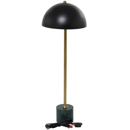 Black Metal Umbrella Style Desk Lamp with Marble Base 10" x 10" x 28" {8}