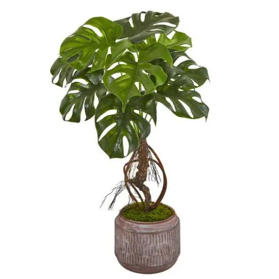 2ft. Monstera Artificial Plant in Stoneware Planter {1}