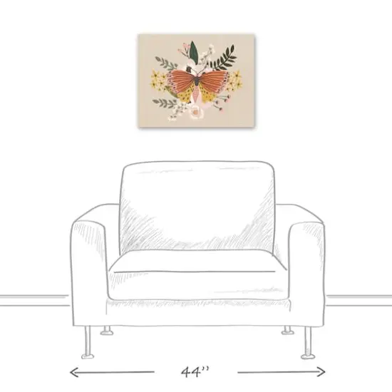 Folksy Flutter White 16" x 20" Canvas Wall Art {6}