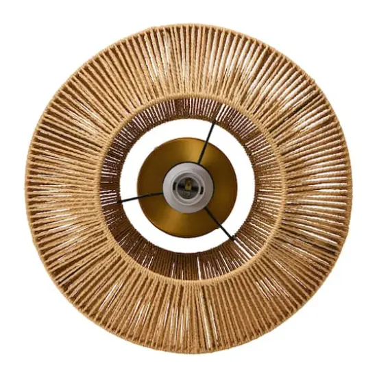 Hello Honey&reg; 13.8" Coastal Ceiling Lamp with Natural Paper Rope Shade and Iron Base {6}