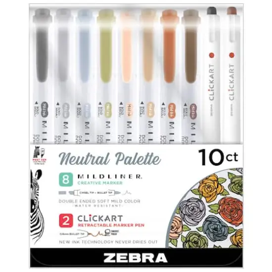 Zebra Mildliner Neutral 10 Color Double-Ended Highlighter Set {1}