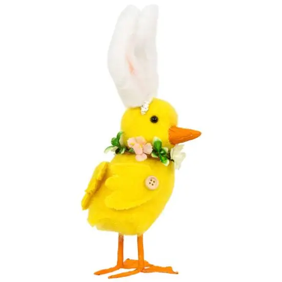 10" Yellow Easter Duckling Accent with Rabbit Ears {6}
