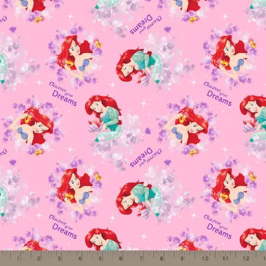 Disney&reg; Princess Ariel Pink Discover Your Dreams Cotton Fabric {3}