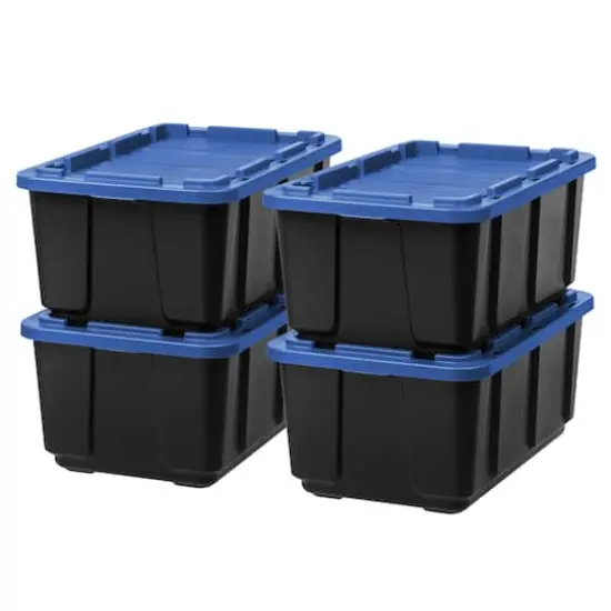 Iris&reg; 27 Gal. Blue Stackable Storage Totes, 4 Ct {1}