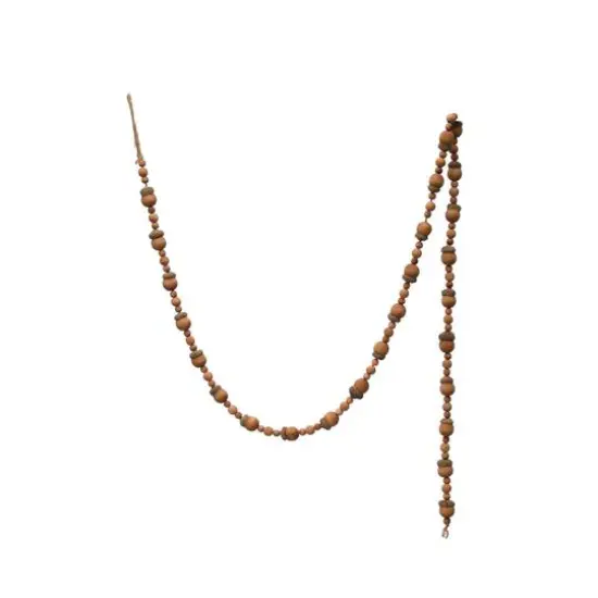 Hello Honey® 6ft. Brown Paulownia Wood Acorns & Beads Garland {1}