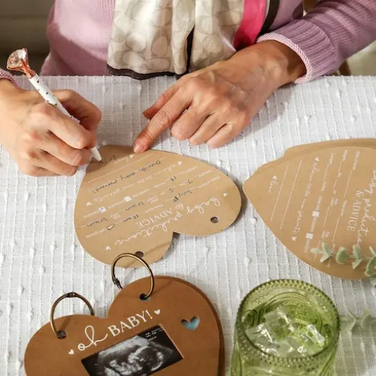 Kate Aspen&reg; Kraft Heart Baby Shower Keepsake Book {8}