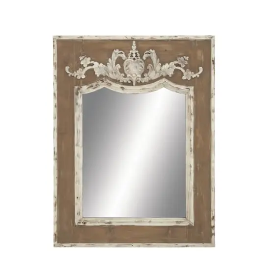43" Brown Wood Rustic Console Mirror {1}